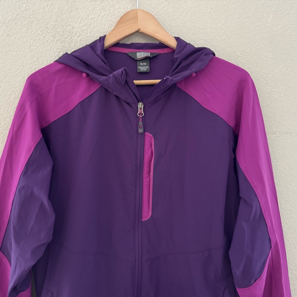 Outdoor Research Ferrosi Hood Jacket Womens XL Nylon Purple Windbreaker Outdoor - Picture 4 of 13